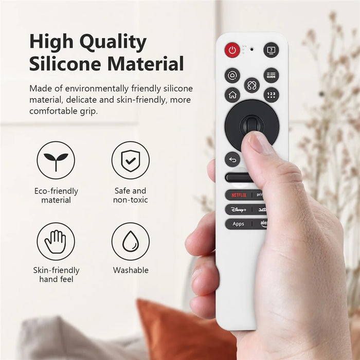 For LG MR25GA TV Remote Control Silicone Case Diamond Texture Shockproof Anti-slip Protective Cover - White - 2