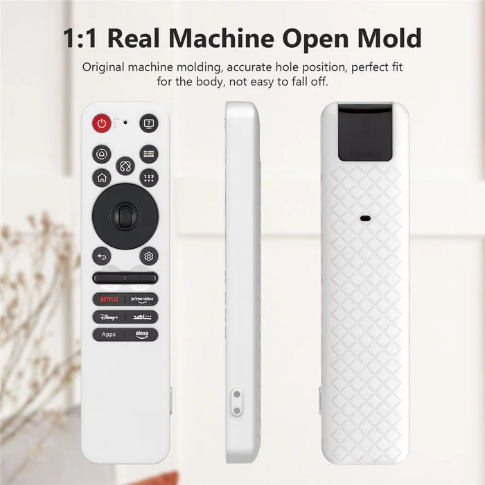 For LG MR25GA TV Remote Control Silicone Case Diamond Texture Shockproof Anti-slip Protective Cover - White - 3