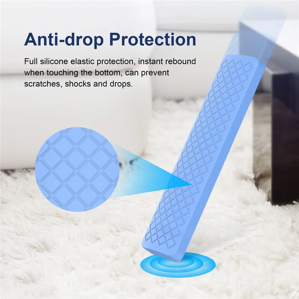 Silicone Case for Xiaomi TV Box S (2nd Gen) Remote Control Anti-Drop Shockproof Protective Cover with Lanyard - Luminous Blue - 5