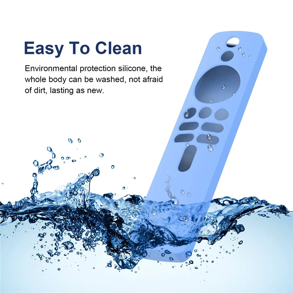 Silicone Case for Xiaomi TV Box S (2nd Gen) Remote Control Anti-Drop Shockproof Protective Cover with Lanyard - Luminous Blue - 6