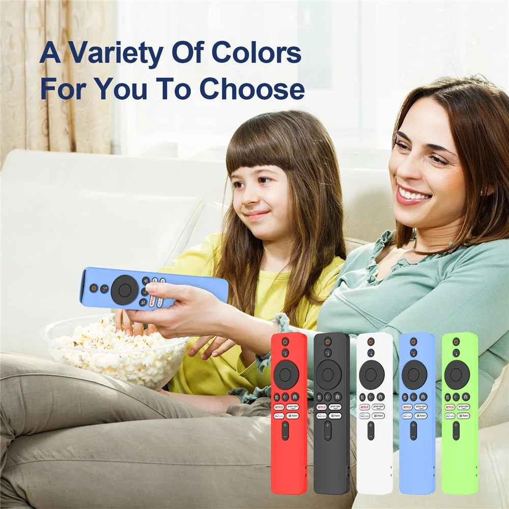 Silicone Case for Xiaomi TV Box S (2nd Gen) Remote Control Anti-Drop Shockproof Protective Cover with Lanyard - Luminous Blue - 7
