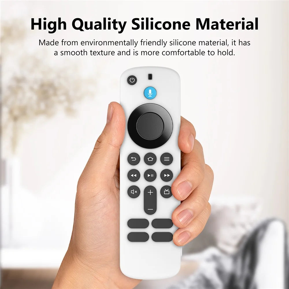 Silicone Case for Amazon Fire TV Stick HD  /  4K (Newest Model) Remote Control Diamond Texture Shockproof Protective Cover - White - 2