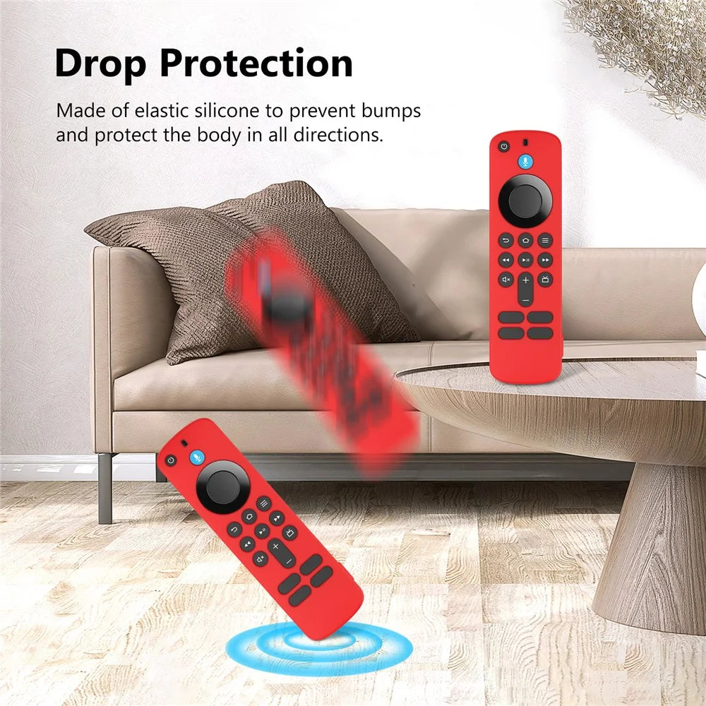 Silicone Case for Amazon Fire TV Stick HD  /  4K (Newest Model) Remote Control Diamond Texture Shockproof Protective Cover - White - 4