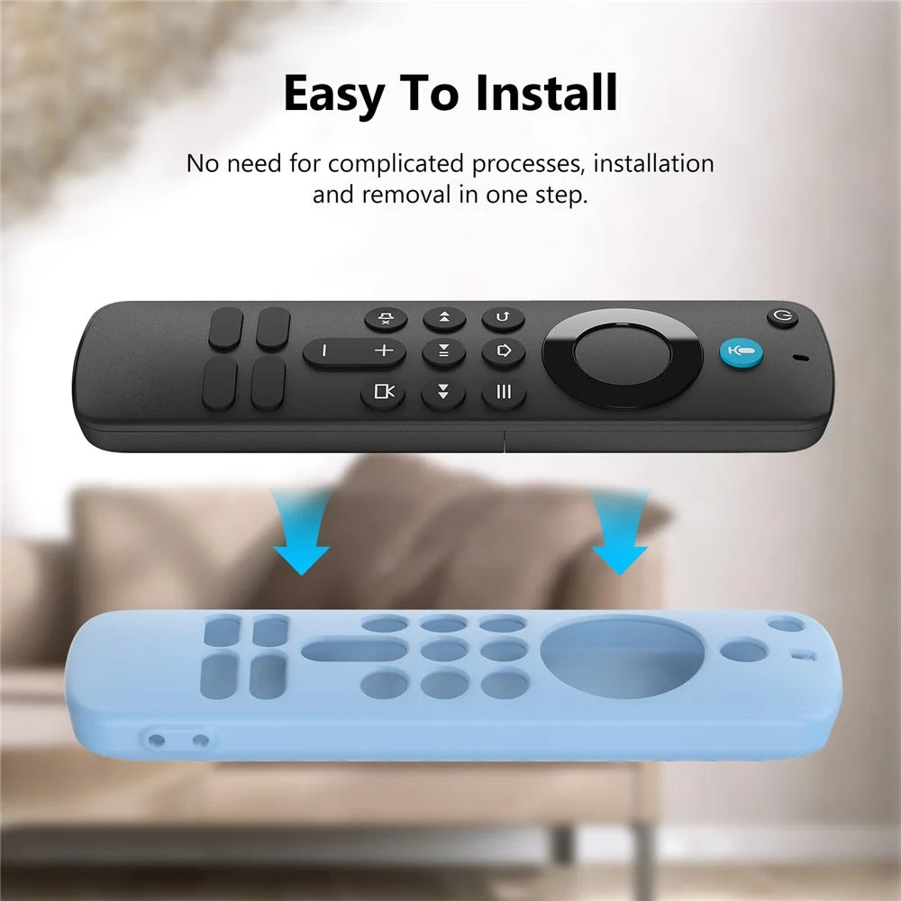 Silicone Case for Amazon Fire TV Stick HD  /  4K (Newest Model) Remote Control Diamond Texture Shockproof Protective Cover - White - 5