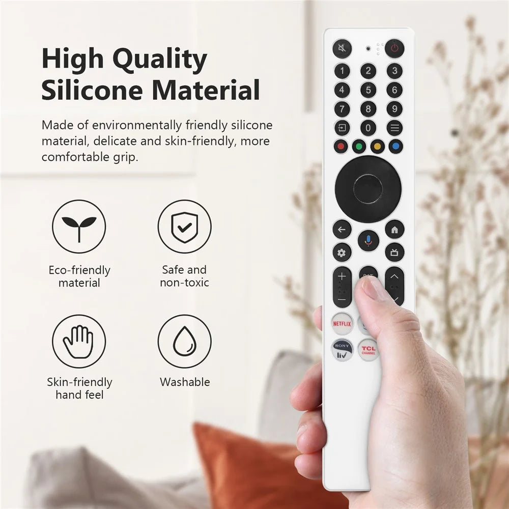 Silicone Case for TCL RC833A Remote Control Diamond Texture Shockproof Anti-Slip Protective Cover with Lanyard - White - 2