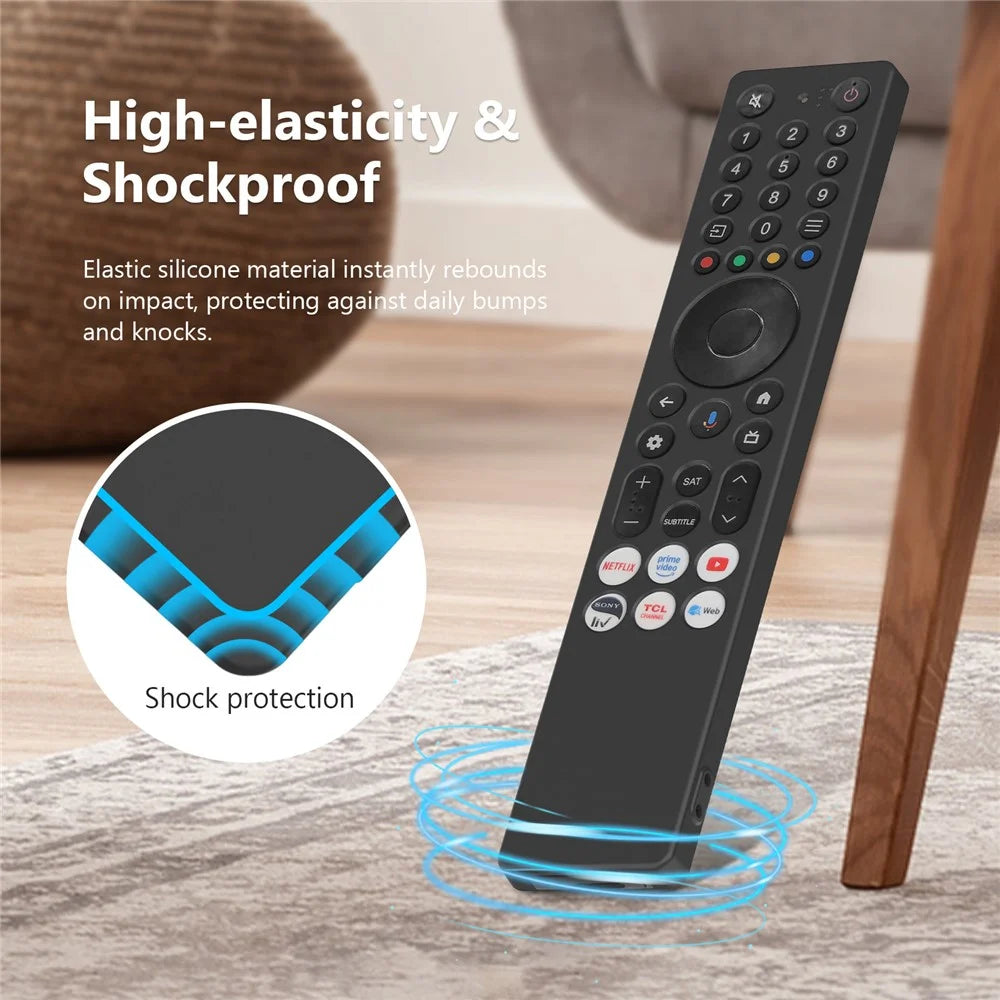 Silicone Case for TCL RC833A Remote Control Diamond Texture Shockproof Anti-Slip Protective Cover with Lanyard - White - 4