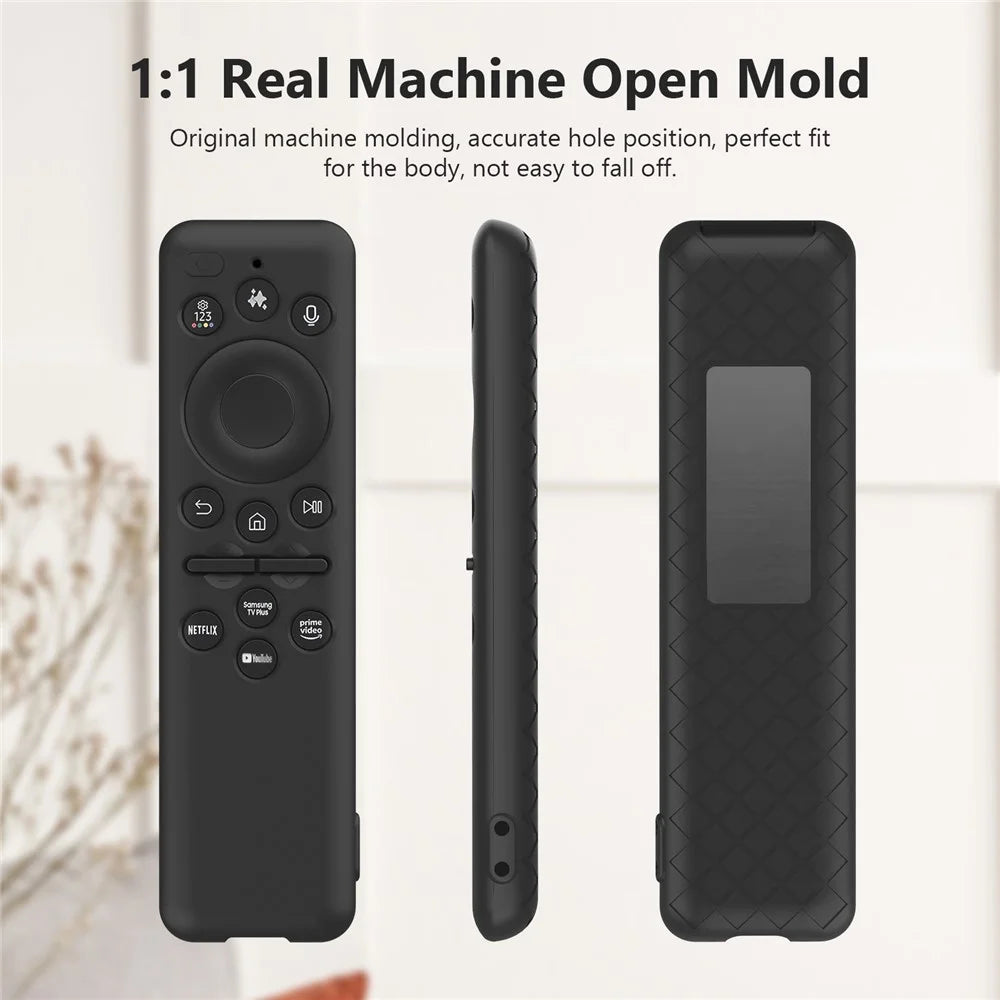 Silicone Case for Samsung BN59-01432A  /  BN59-01432J  /  BN59-01480L Remote Control Shockproof Dustproof Full Coverage Protective Cover with Lanyard - Black - 2