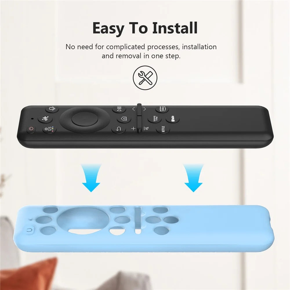 Silicone Case for Samsung BN59-01432A  /  BN59-01432J  /  BN59-01480L Remote Control Shockproof Dustproof Full Coverage Protective Cover with Lanyard - Black - 4
