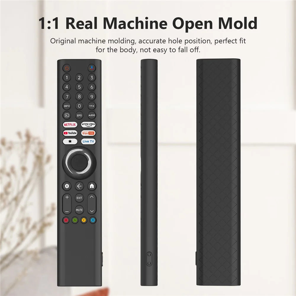 For Xiaomi XMRM-P3 TV Remote Control Silicone Case Shockproof Anti-Dust Full Protection Cover with Lanyard - Black - 3