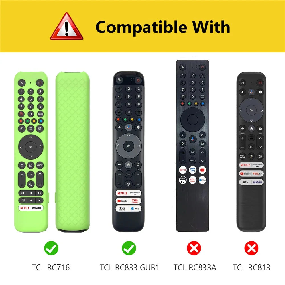 Silicone Case for TCL RC716  /  RC833 GUB1 Remote Control Shockproof Anti-Slip Diamond Texture Protective Cover with Lanyard - Black - 7