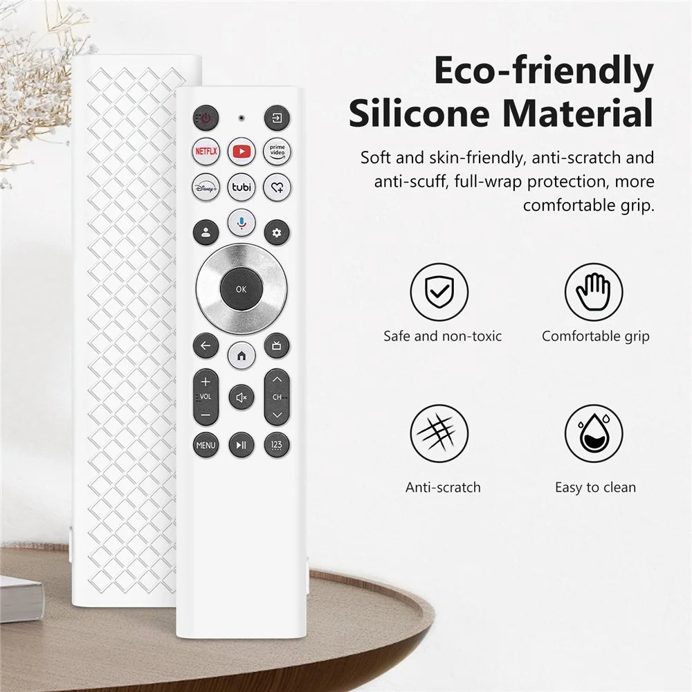 For Hisense ERF6A80  /  ERF6G80H  /  ERF6F80H Remote Control Silicone Case Anti-Drop Full Coverage Protective Cover with Lanyard - White - 2