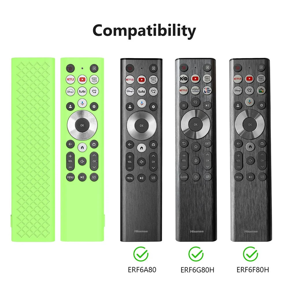 For Hisense ERF6A80  /  ERF6G80H  /  ERF6F80H Remote Control Silicone Case Anti-Drop Full Coverage Protective Cover with Lanyard - White - 7