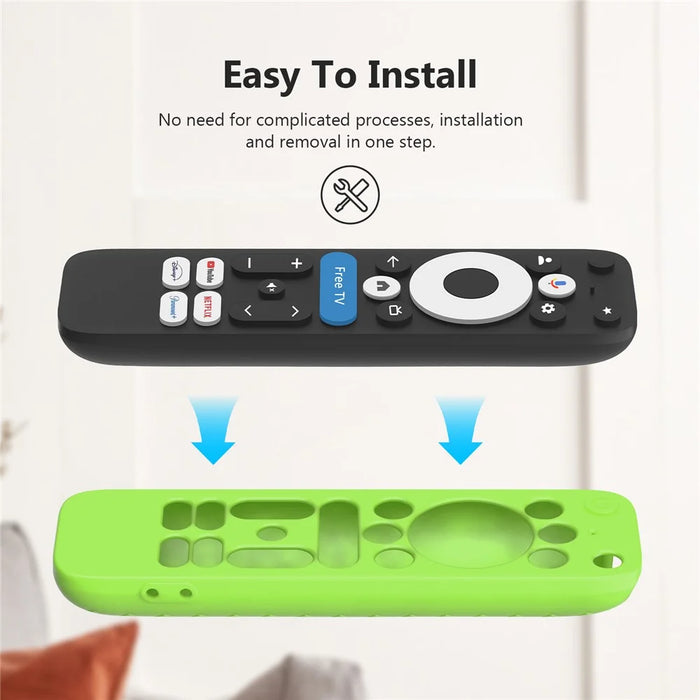 Silicone Case for Walmart onn.Google TV Box 4K Pro (2025) Remote Control Diamond Texture Anti-Slip Protective Cover with Lanyard - Black - 5