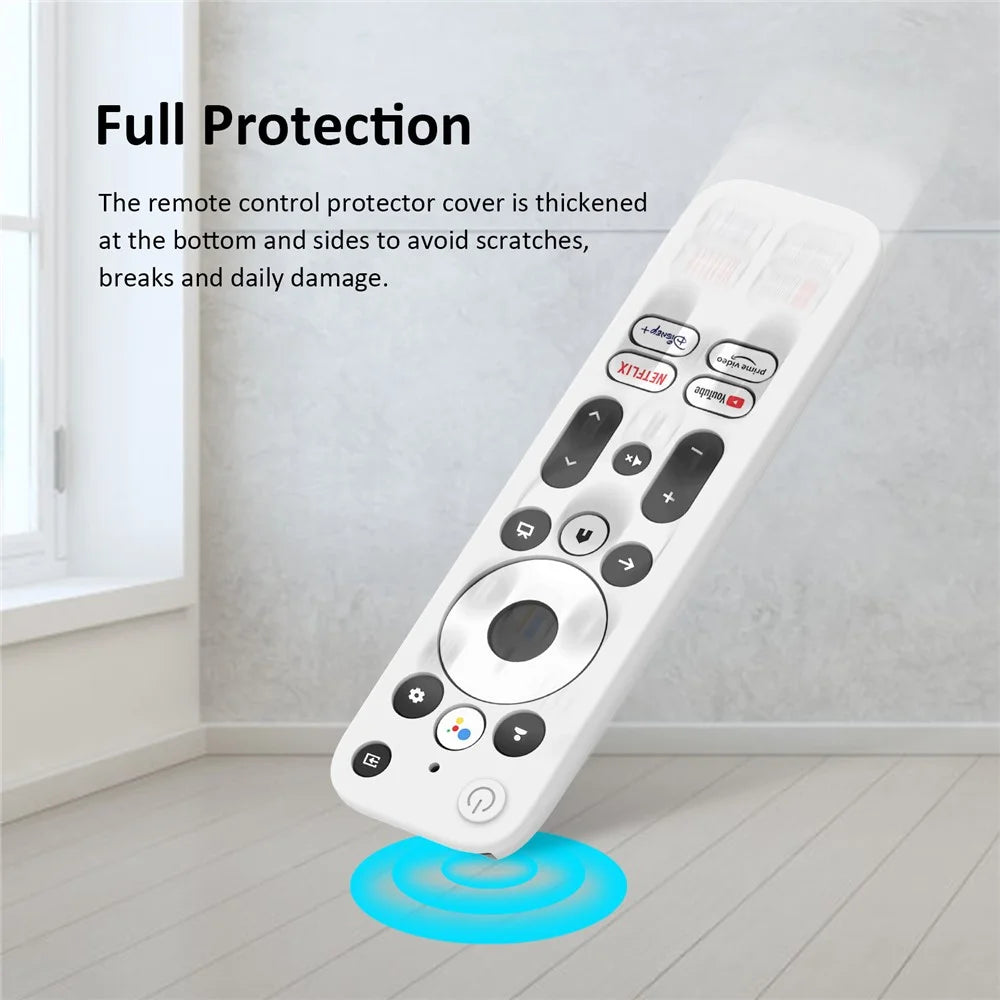Silicone Protector Cover for Walmart Onn. Android TV 2K FHD Streaming Stick Remote Control Diamond Texture Anti-Slip Protective Case with Lanyard - White - 2