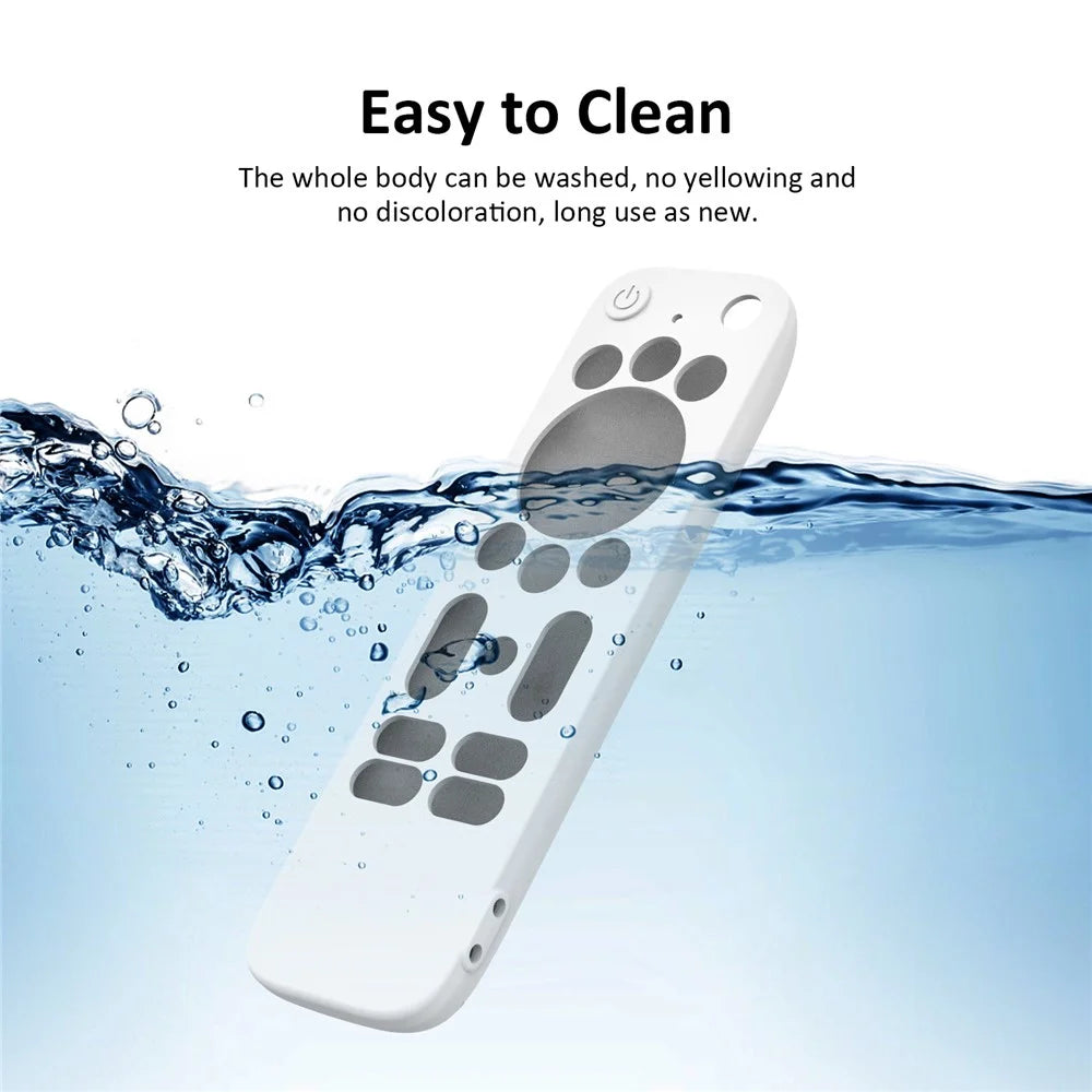 Silicone Protector Cover for Walmart Onn. Android TV 2K FHD Streaming Stick Remote Control Diamond Texture Anti-Slip Protective Case with Lanyard - White - 5