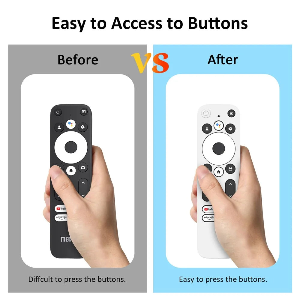 Silicone Protector Cover for Walmart Onn. Android TV 2K FHD Streaming Stick Remote Control Diamond Texture Anti-Slip Protective Case with Lanyard - White - 6