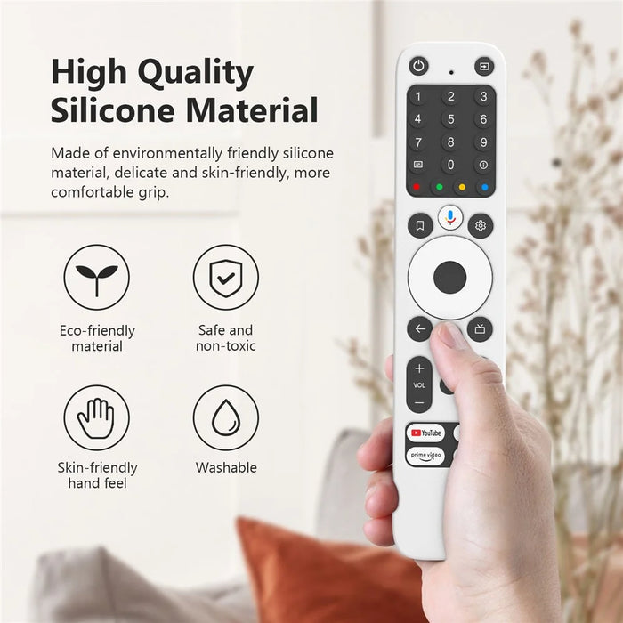 For Homatics Box R 4K Remote Control Silicone Case Diamond Texture Anti-Slip Shockproof Protective Cover with Lanyard - White - 2
