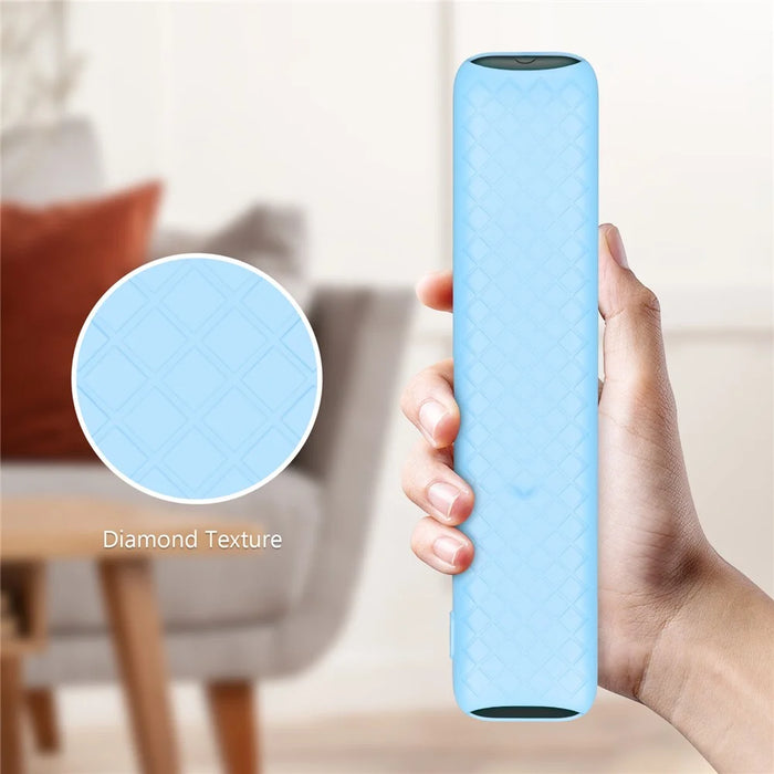For Homatics Box R 4K Remote Control Silicone Case Diamond Texture Anti-Slip Shockproof Protective Cover with Lanyard - White - 7