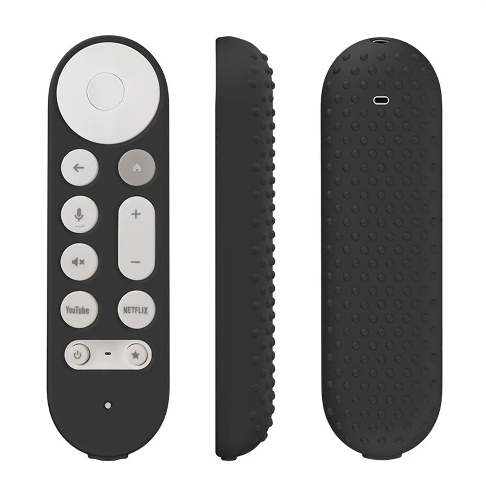 Silicone Case for Google TV Streamer 4K Remote Control Anti-Slip Shockproof Protective Cover with Lanyard - Red - 5