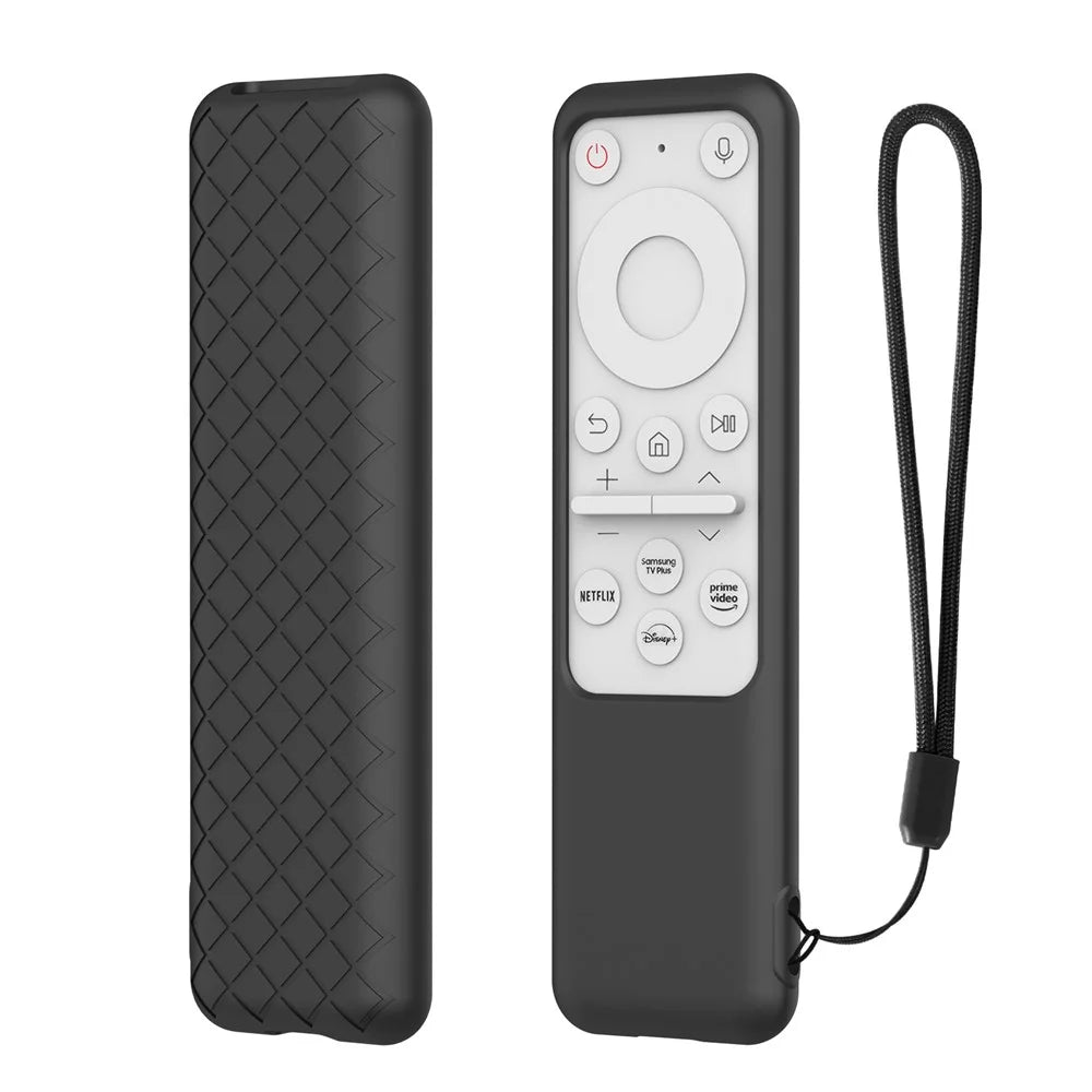 Silicone Case for Samsung BP59-00149A  /  BP59-00149B  /  TM2261S Monitor Series M7  /  M8 Smart Remote Control Shockproof Anti-Slip Protective Cover with Lanyard - Black - 1