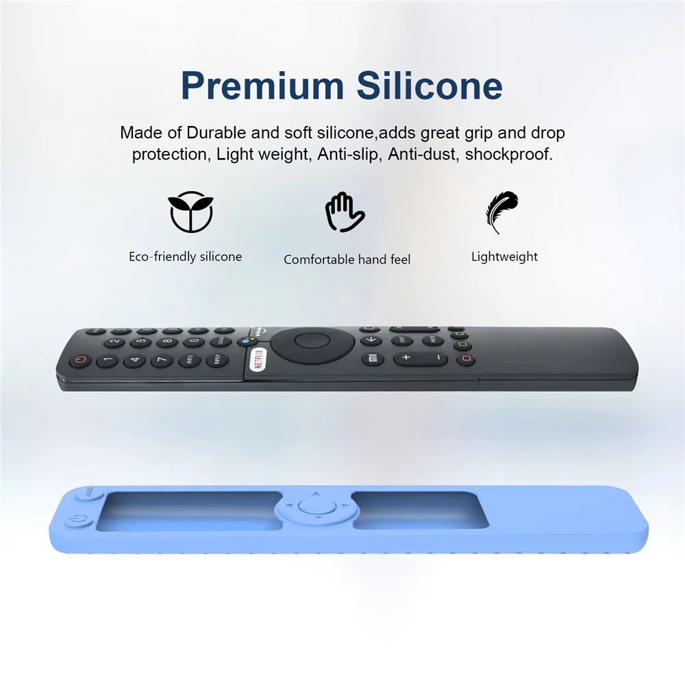 For Xiaomi P1  /  P1E  /  Q1  /  Q1E  /  XMRM-19 Remote Control Silicone Case Shockproof Anti-Drop Protective Cover with Lanyard - Black - 2