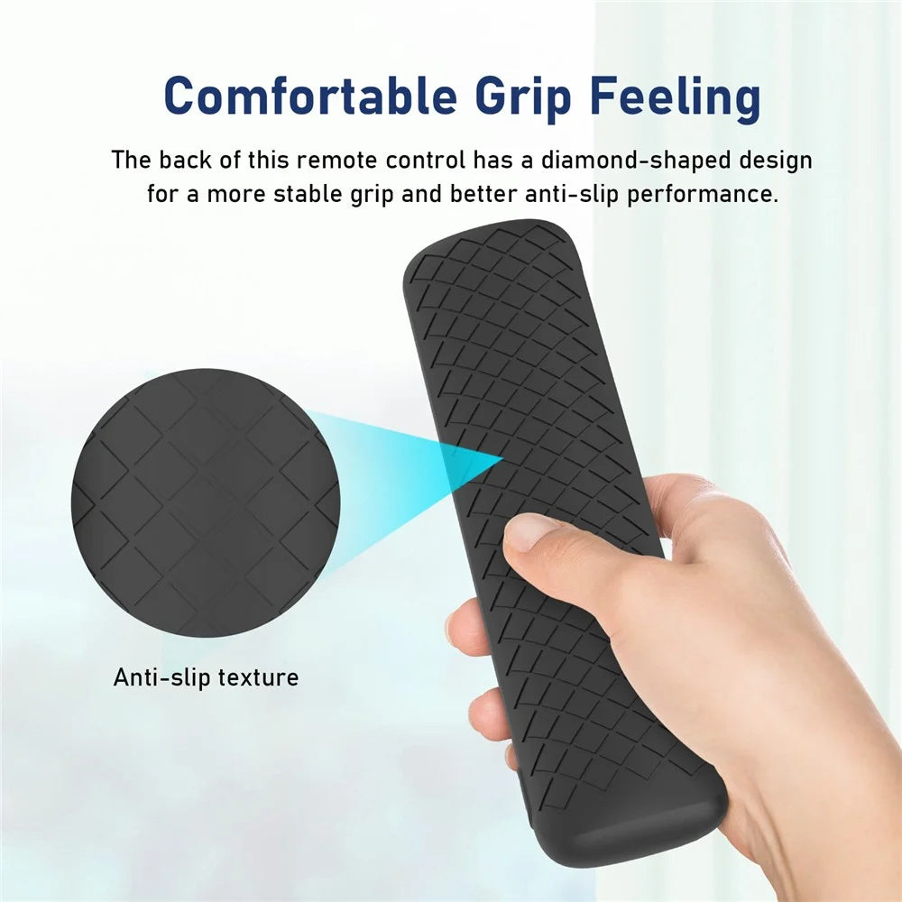 Silicone Remote Control Cover for OnePlus TV Q2 Pro Anti-Drop Shockproof Dust-proof Protective Case with Lanyard - Black - 4