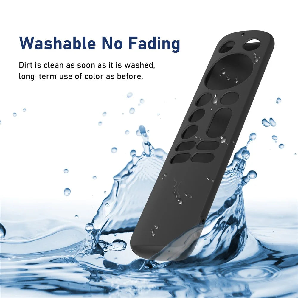 Silicone Remote Control Cover for OnePlus TV Q2 Pro Anti-Drop Shockproof Dust-proof Protective Case with Lanyard - Black - 5