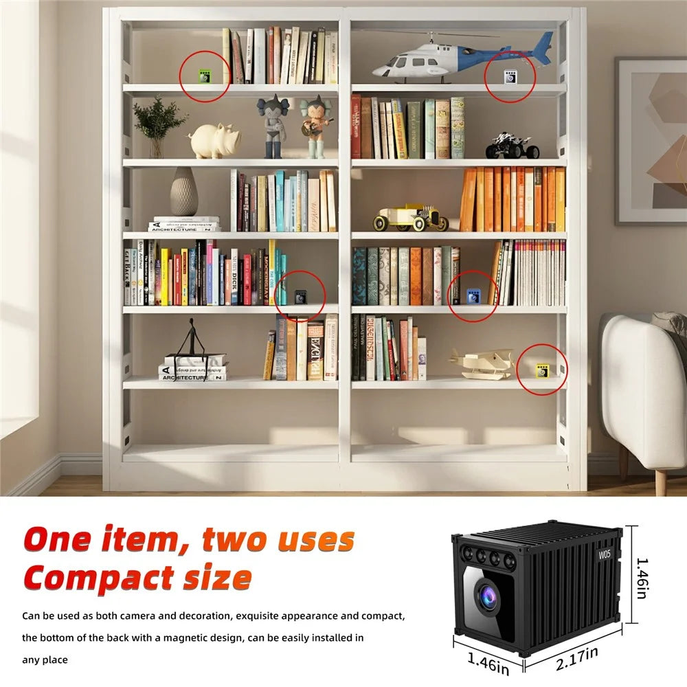 MZ05 4K HD Mini Camera Container Design Magnetic Mount Night Vision Motion Detection Security Camera - Black - 2