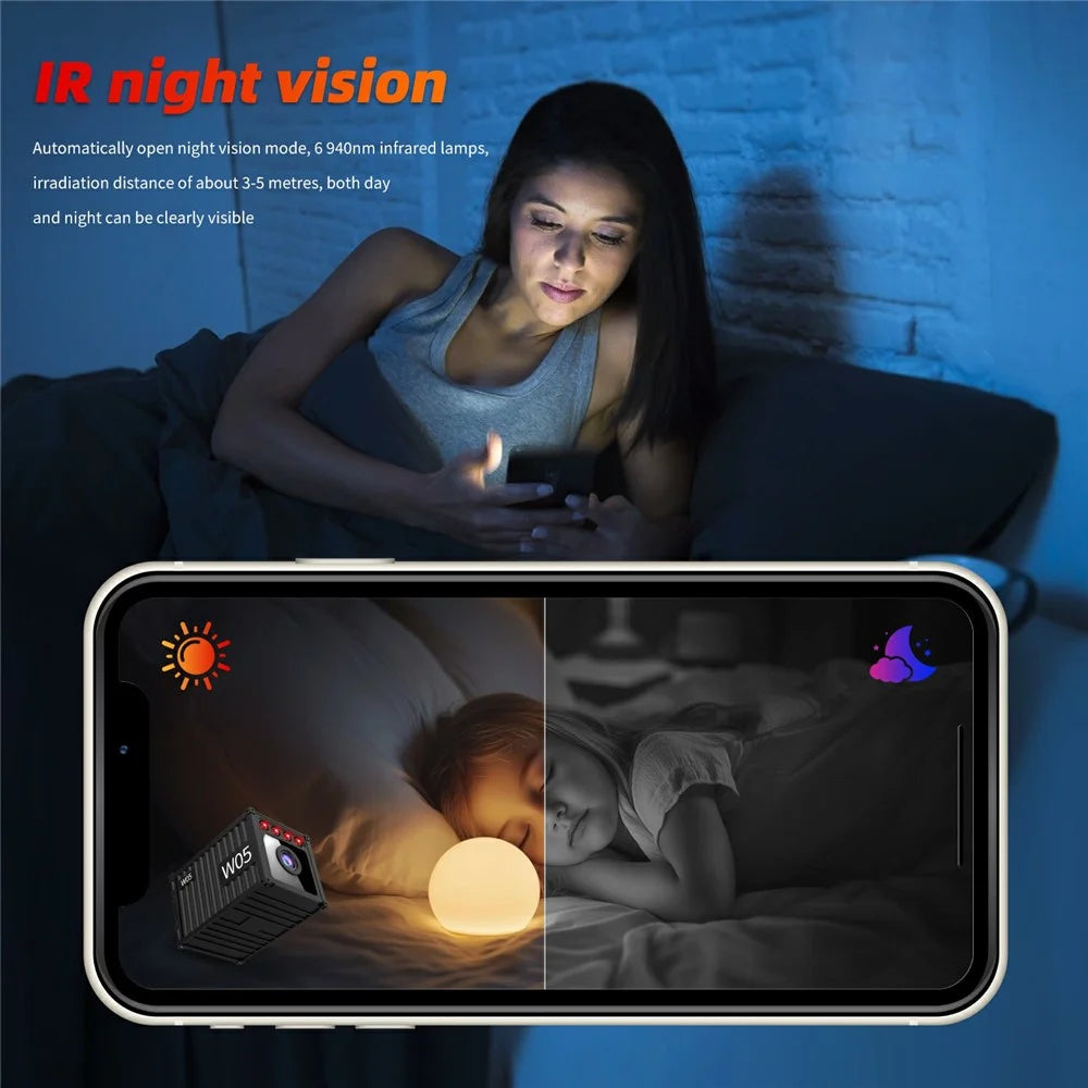 MZ05 4K HD Mini Camera Container Design Magnetic Mount Night Vision Motion Detection Security Camera - Black - 4