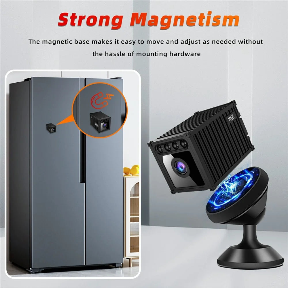 MZ05 4K HD Mini Camera Container Design Magnetic Mount Night Vision Motion Detection Security Camera - Black - 6