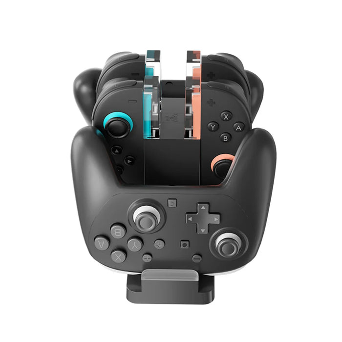 IPLAY HBS-2862 For Nintendo Switch 2/Switch 2 Pro/Switch Pro 6 in 1 Charging Dock Joy-Con Controller Charging Base - Black - 3