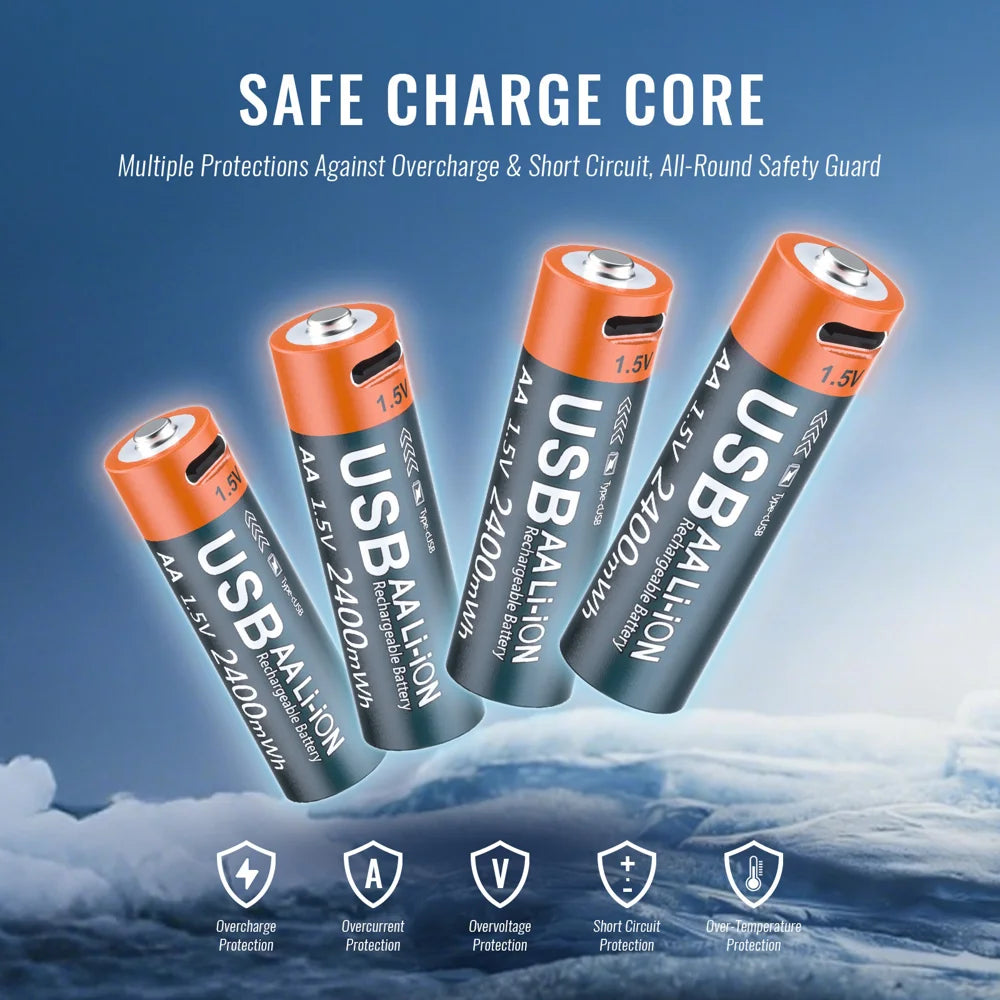 JYS-X160 RGB Lighting 4-Slot Battery Charging Station with 4Pcs 1600mAh AA Lithium Batteries for VR Controllers - White - 7