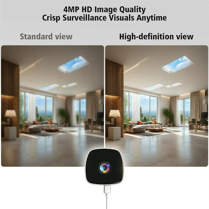 4MP Window Security Camera WiFi Dual-Band Night Vision Human Detection Two-Way Audio Safety Camera (No Memory Card) - White Black - 3