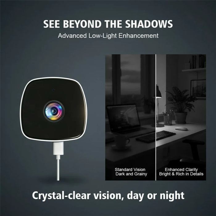 4MP Window Security Camera WiFi Dual-Band Night Vision Human Detection Two-Way Audio Safety Camera (No Memory Card) - White Black - 5