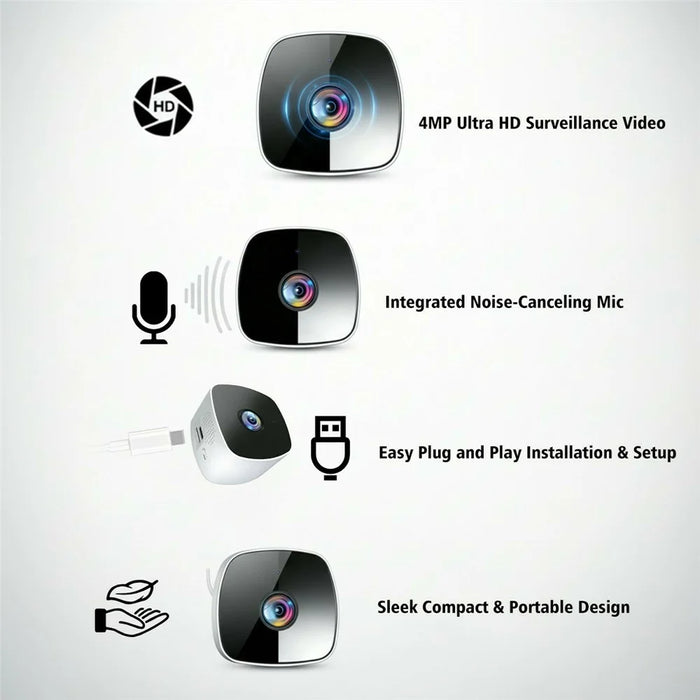 4MP Window Security Camera WiFi Dual-Band Night Vision Human Detection Two-Way Audio Safety Camera (No Memory Card) - White Black - 6