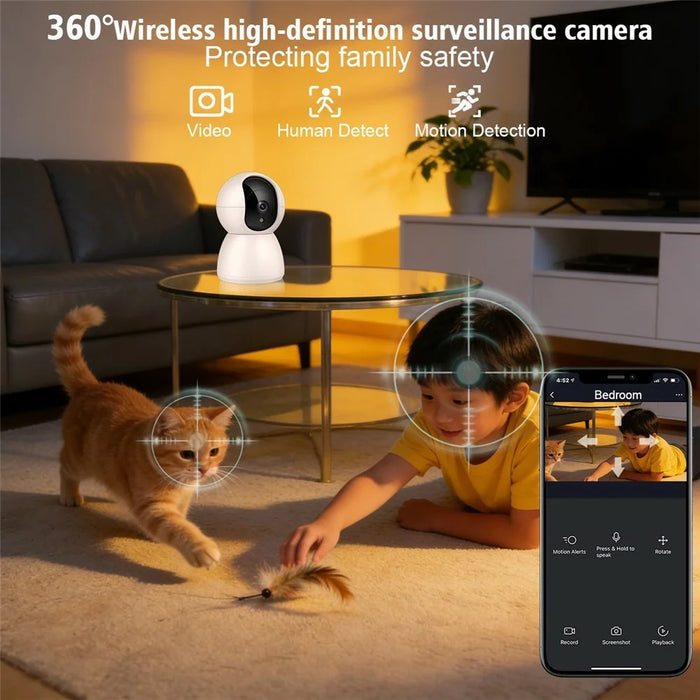 M12 Two-way Audio WiFi Security Camera Motion Detection Night Vision 360 Degree PTZ IP Camera - EU Plug - 2