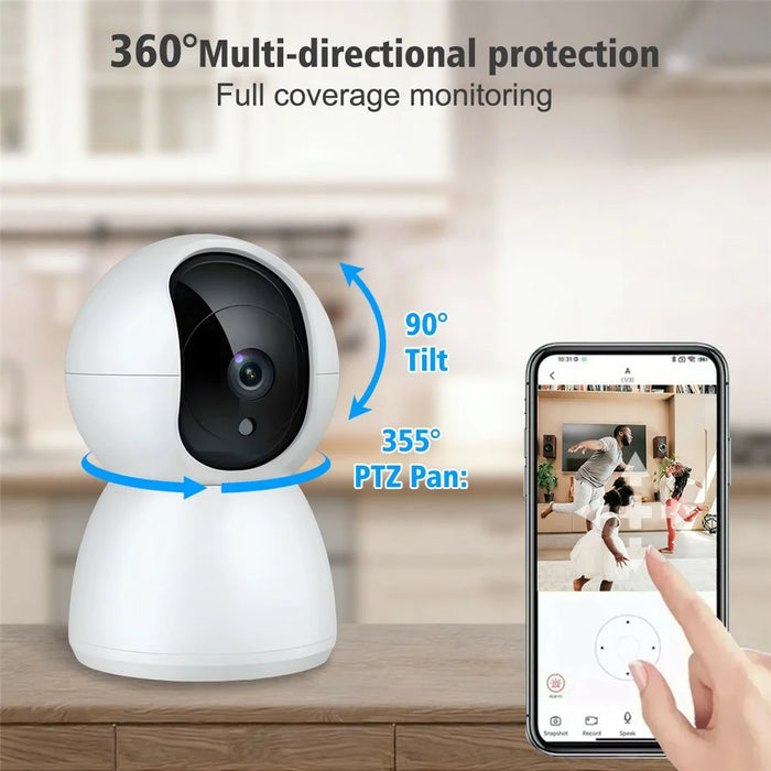 M12 Two-way Audio WiFi Security Camera Motion Detection Night Vision 360 Degree PTZ IP Camera - EU Plug - 4
