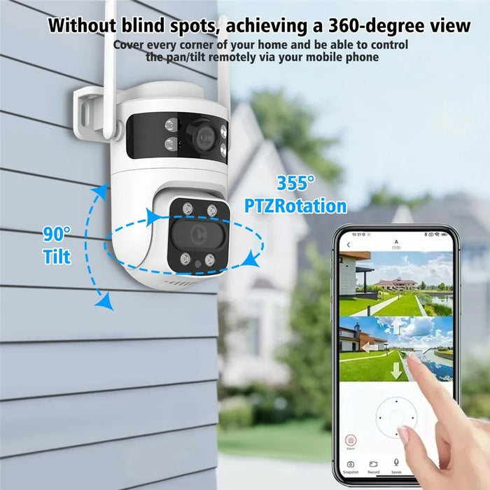 BD03 Dual Lens PTZ Security Camera IP66 Waterproof AI Detection Night Vision WiFi Surveillance Camera - EU Plug - 2