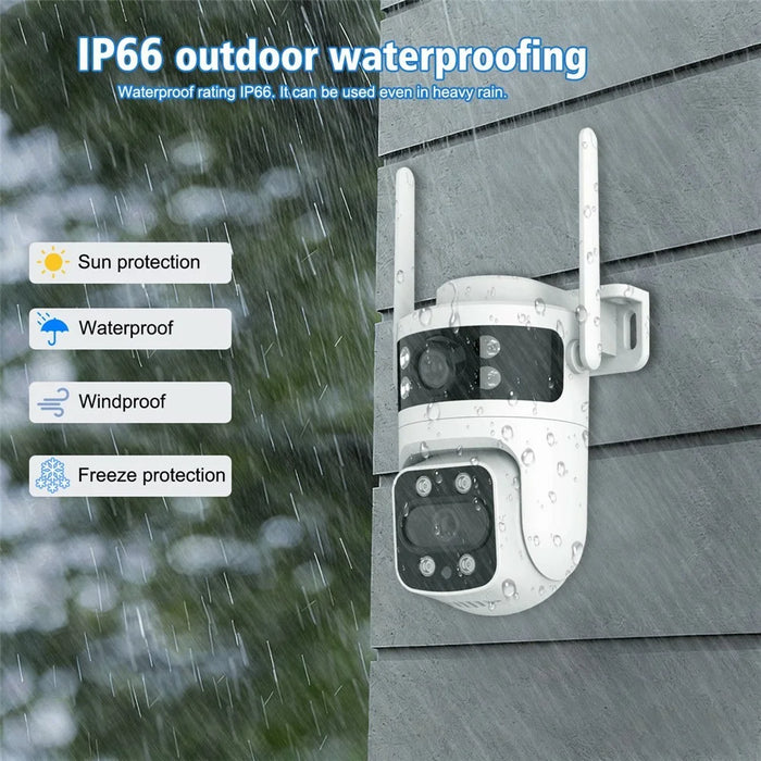 BD03 Dual Lens PTZ Security Camera IP66 Waterproof AI Detection Night Vision WiFi Surveillance Camera - EU Plug - 4