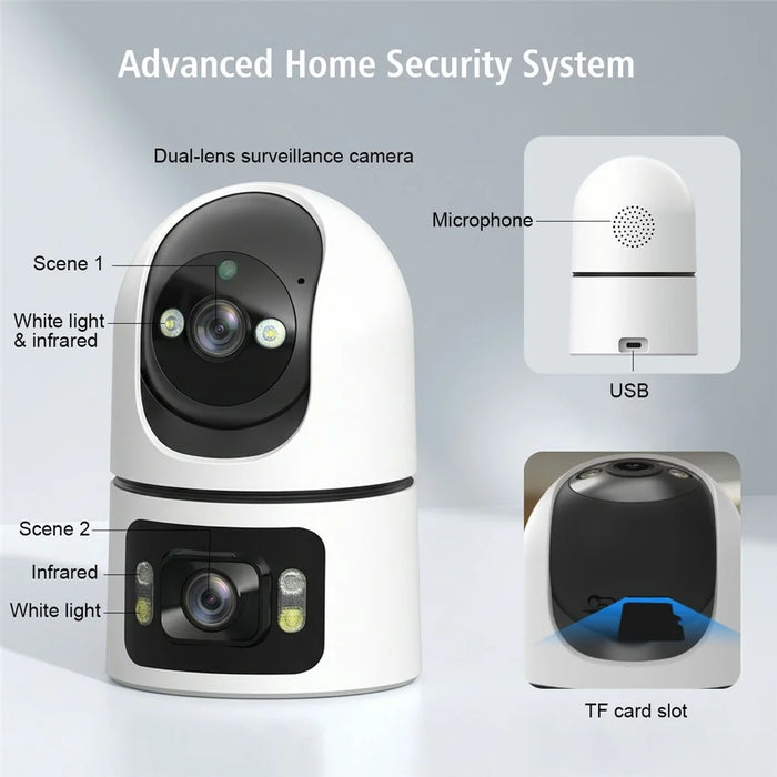 M15 Dual Lens WiFi Security Camera 6MP Pan Tilt Two Way Audio Night Vision IP Camera (without TF Card) - EU Plug - 2