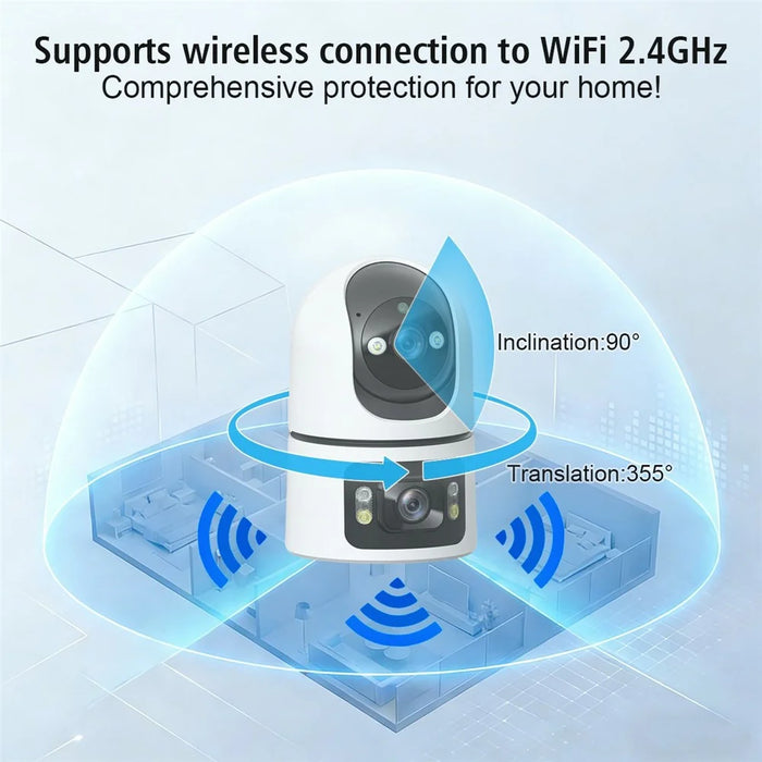 M15 Dual Lens WiFi Security Camera 6MP Pan Tilt Two Way Audio Night Vision IP Camera (without TF Card) - EU Plug - 3