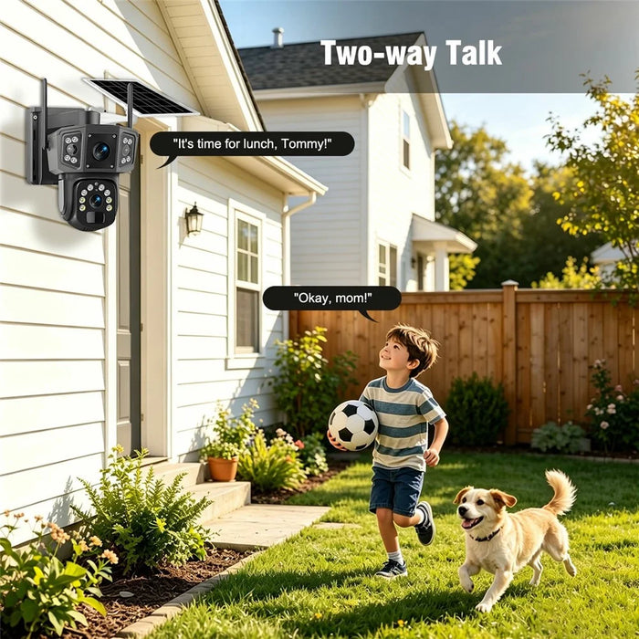 QL18 Solar Security Camera IP66 Waterproof Dual Lens AI Tracking Night Vision PTZ Camera for Outdoor - Black+Grey - 5