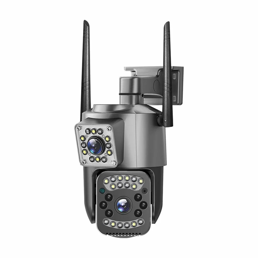 V28 IP66 Waterproof Dual Lens WiFi Security Camera Motion Detection Night Vision 3MP PTZ Camera - EU Plug - 1
