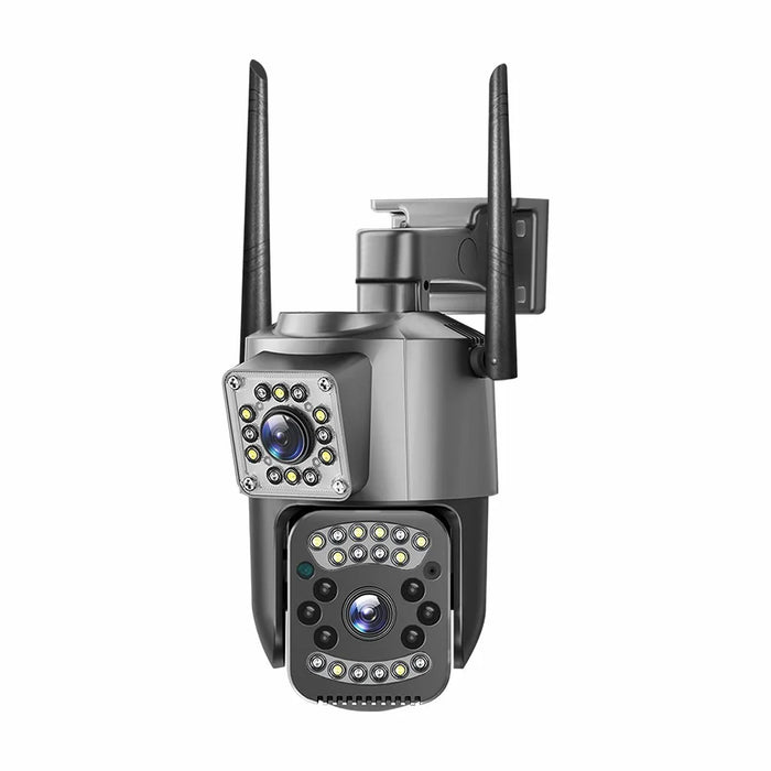 V28 IP66 Waterproof Dual Lens WiFi Security Camera Motion Detection Night Vision 3MP PTZ Camera - EU Plug - 1