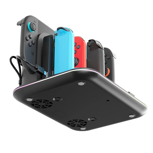 IPLAY HBS-2879 Cooling Stand for Nintendo Switch 2 / OLED / Switch RGB Lighting Charging Dock with Game Card Storage - Black - 2