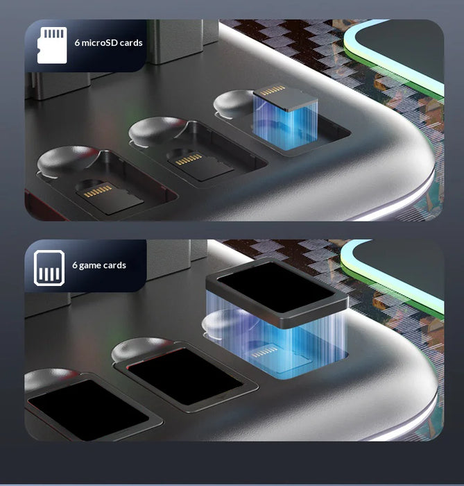 IPLAY HBS-2879 Cooling Stand for Nintendo Switch 2 / OLED / Switch RGB Lighting Charging Dock with Game Card Storage - Black - 6