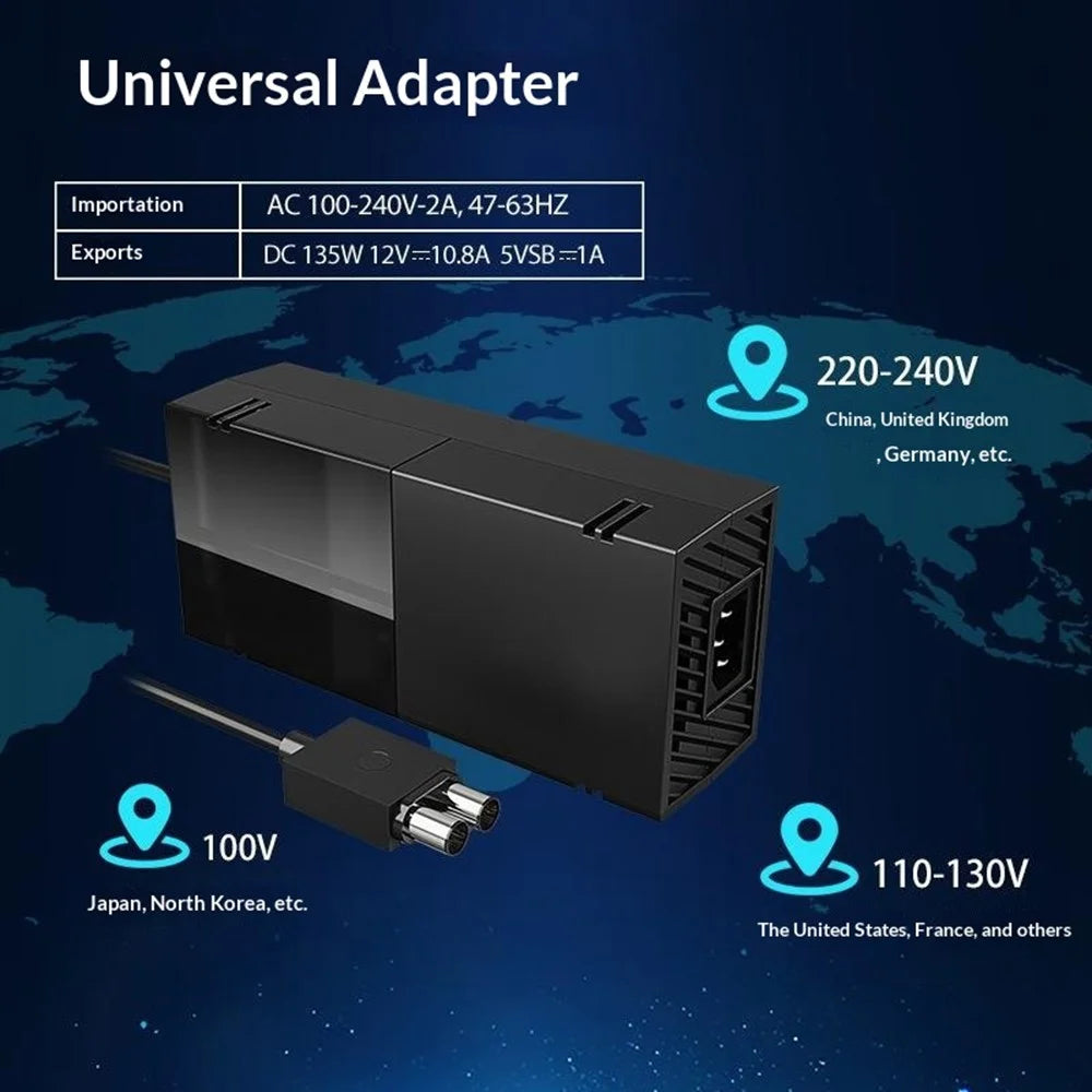 For Xbox One 12V 17.9A Power Brick AC Adapter Power Supply Charger Cord Replacement - US Plug - 4