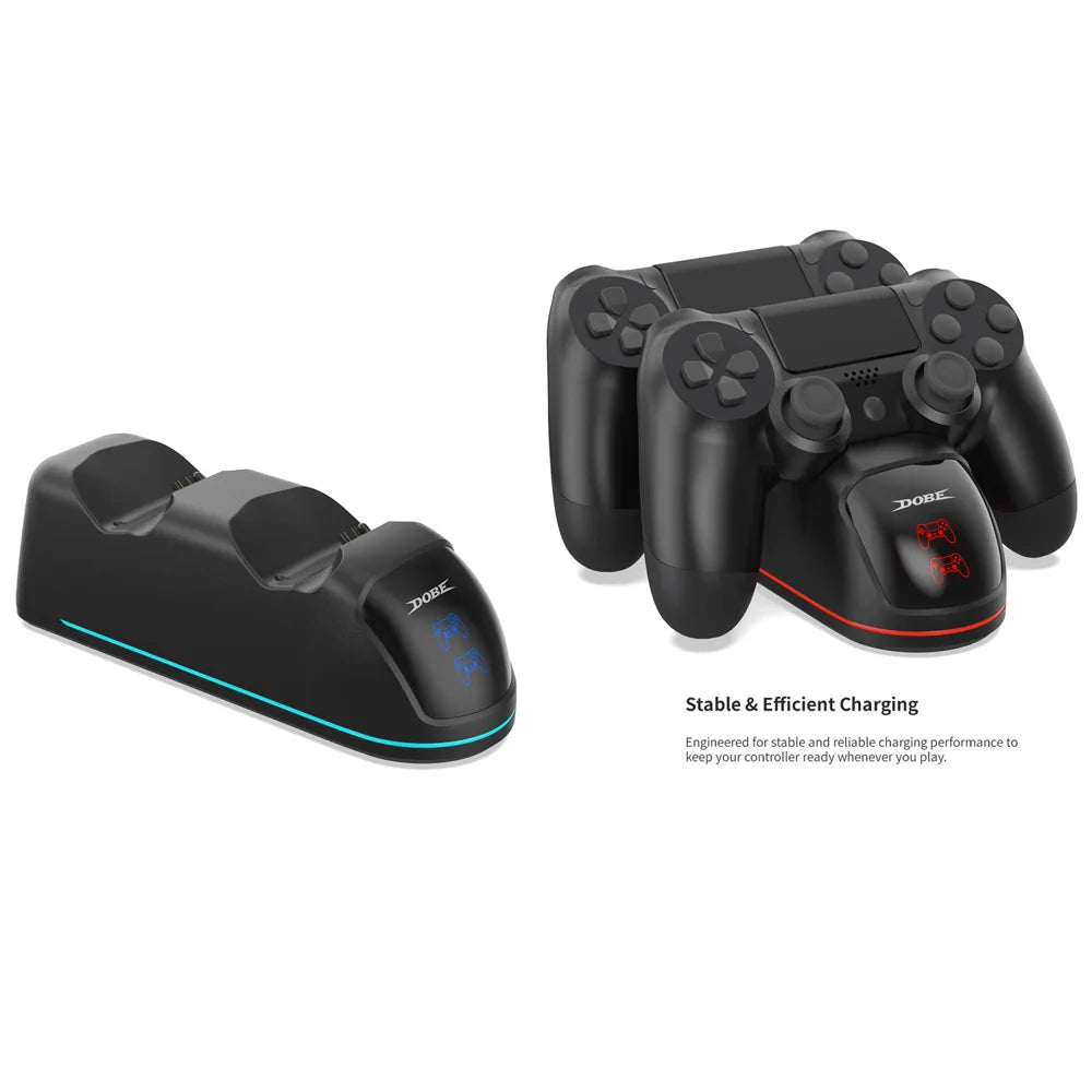 DOBE FOMIS ELECTRONICS TP4-889C Charging Station for Sony PlayStation 4/4 Pro/4 Slim Dual Controller RGB Charger Dock - Black - 5