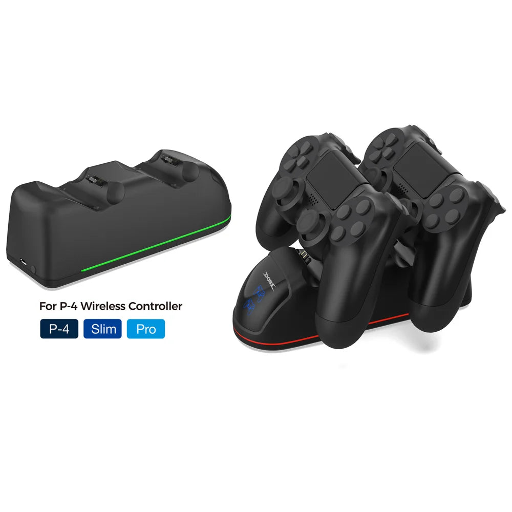 DOBE FOMIS ELECTRONICS TP4-889C Charging Station for Sony PlayStation 4/4 Pro/4 Slim Dual Controller RGB Charger Dock - Black - 6