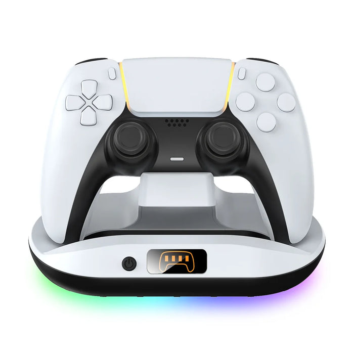 YZC-522 For Sony PlayStation 5 Controller Contact Charging Dock with RGB Light LED Display - 2